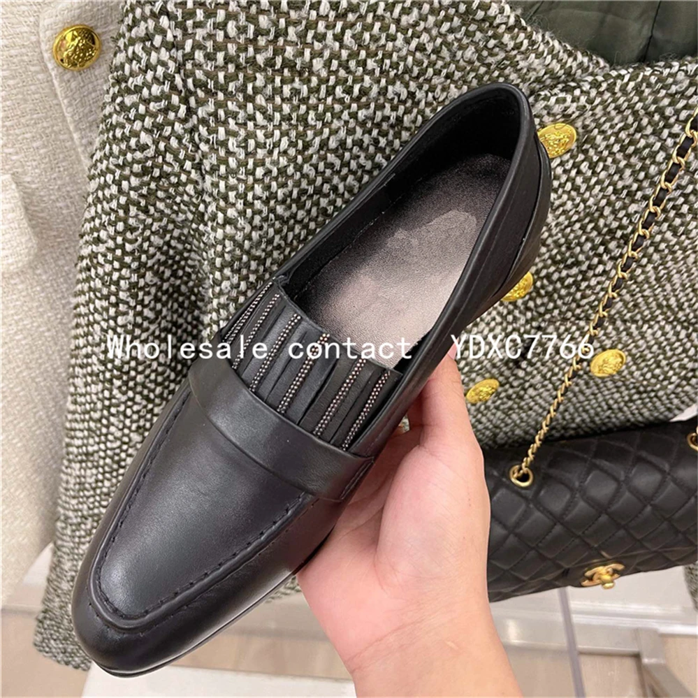 new retro love shoes leather European and American single shoes women's casual flat heel small leather shoes Loafers flat shoes