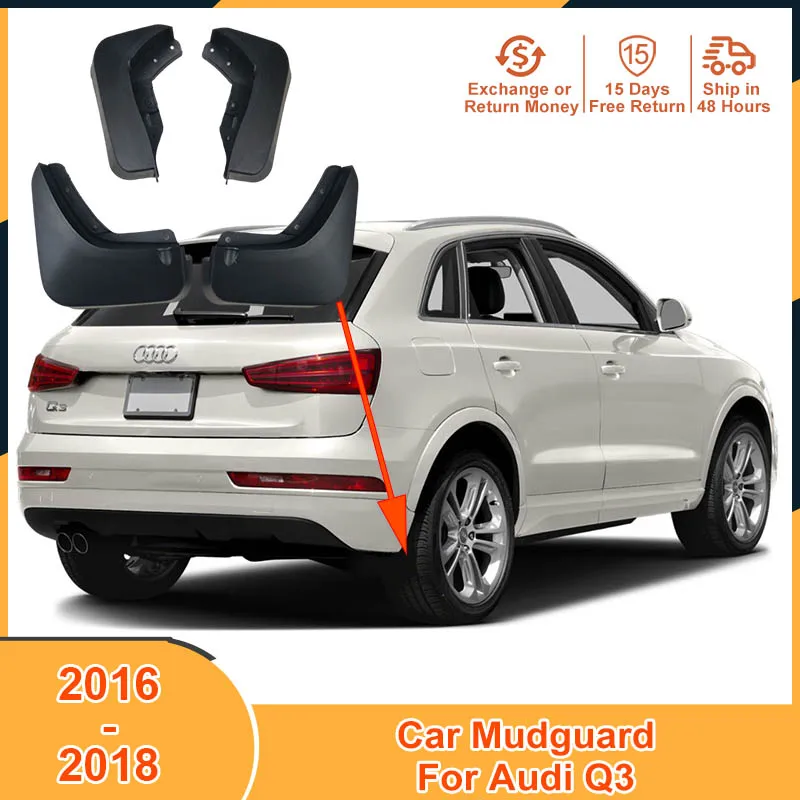 

Car Accessories 4Pcs Mudflaps Mud Flaps for Audi Q3 2016 2017 2018 Black PVC Mudguard Splash Guards Protector Fender Auto Parts