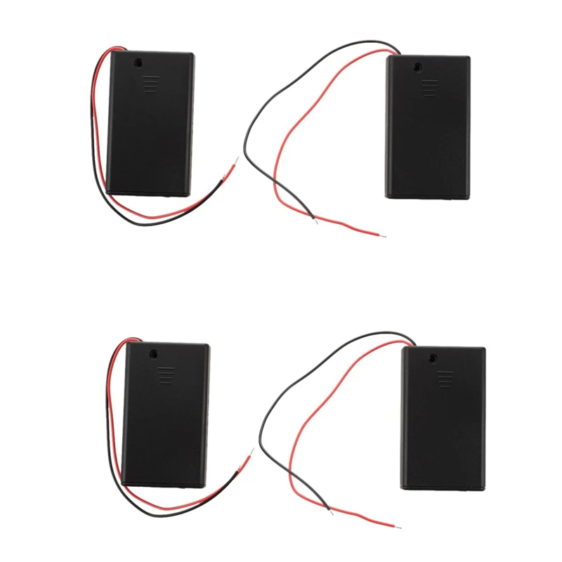 

Botique-4 Pcs 3 X AAA 4.5V Battery Holder Case Box Wired ON/OFF Switch W Cover
