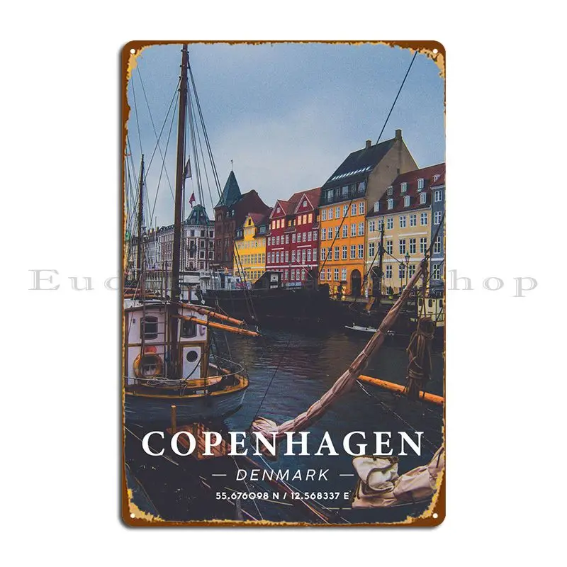 Копенгагенские координаты, художественные металлические знаки, Настенный декор для бара, клубный бар, фотоплакат