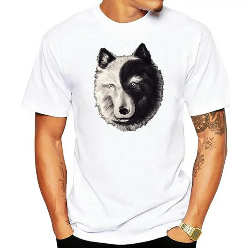 

Men t shirt Short sleeve Yin Andd Yang Wolf cool Women t-shirt tee tops