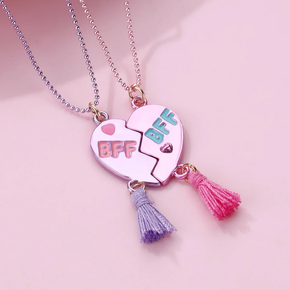 Милое и милое ожерелье цвета BFF модный комплект из 2 предметов универсальный