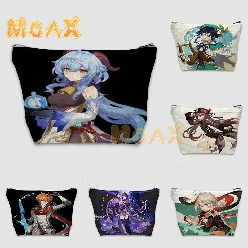 

Anime Genshin Impact Cosmetic Bags Fashion Women Organizer Makeup Bag Zipper Pencil Cases Female Toiletry Beauty Storage Bags
