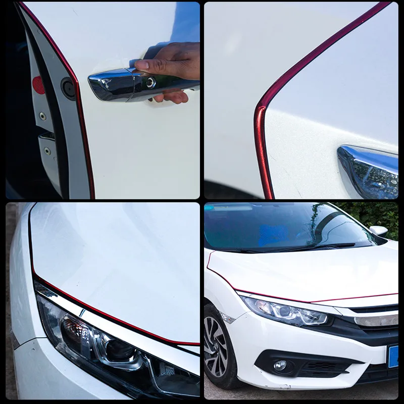 

Car Door Anti-collision Strip Electroplating Bright Surface Anti-scratch Body Universal 2-Pcs Automobiles Parts Accessories