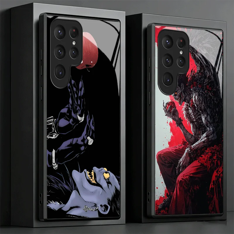 Фото Чехол для телефона N-Notes D-Deaths Anime Ryuk из закаленного стекла для Samsung Galaxy S24 S25 S26 Ultra Edge S23 FE S22 Plus S21 + S20, ударопрочный №3