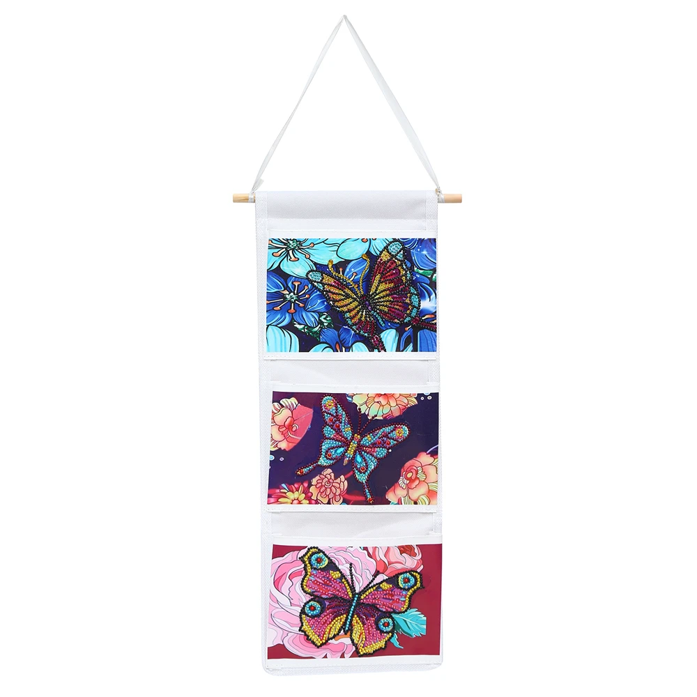 

DIY Butterfly Diamond Painting Multi-Purpose Storage Bag for Sundries Toys Behind Doors On Walls Wardrobe Bathroom Cusack