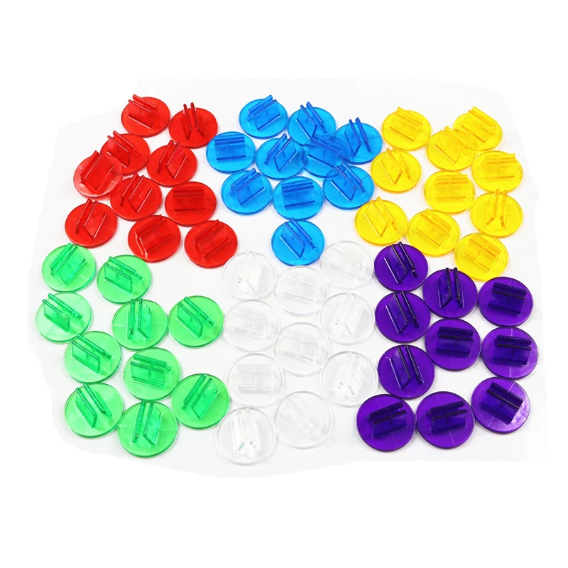 

50Pieces/Set 6 Colors Transparent Plastic Stand for 2mm Paper Card Board Games Components Card Holder For Game Cards