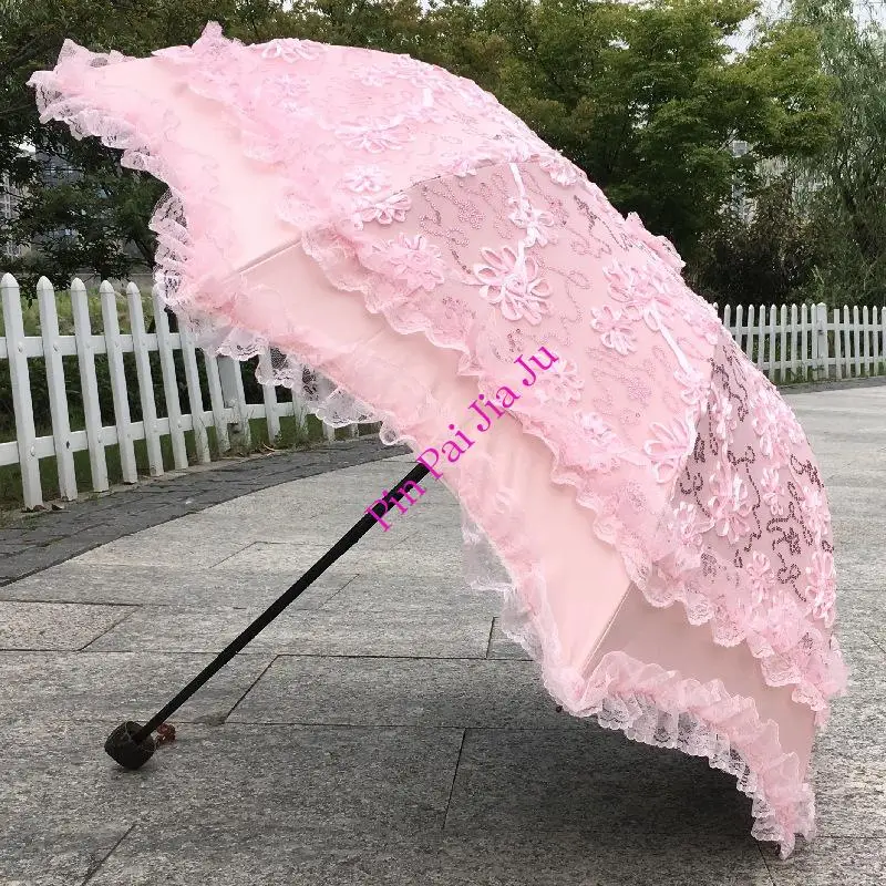 

Lace Lolita Bridal Umbrella Ladies High-End Sun Umbrella Photo Studio Wedding Dress Hanfu Photo French Retro Parasol Umbrella