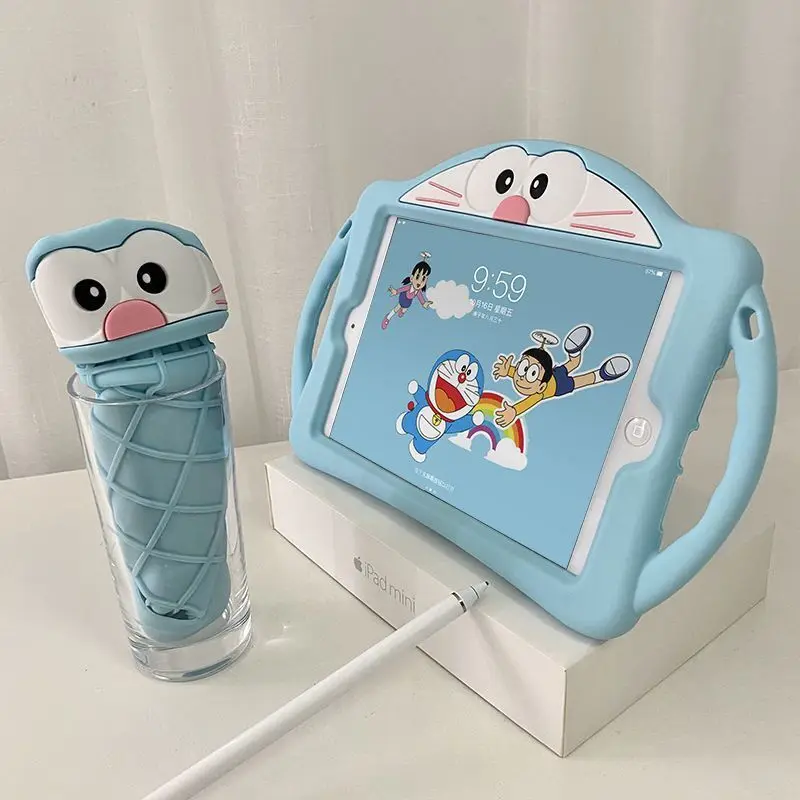 

Doraemon 2020 Новый защитный чехол для iPad 8 Детский плоский чехол для Air3 10,2 mini 5 Mini 4 7-го поколения Силиконовый противоударный 6