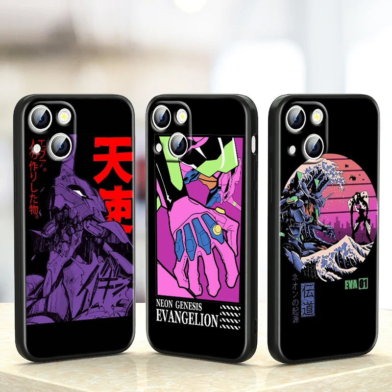 

Cute-Genesis-Japan Anime For iPhone 13 12 11 Pro MAX mini XS MAX XR X 7 8 6 5S SE 2020 Plus Soft Black Phone Coque Fundas