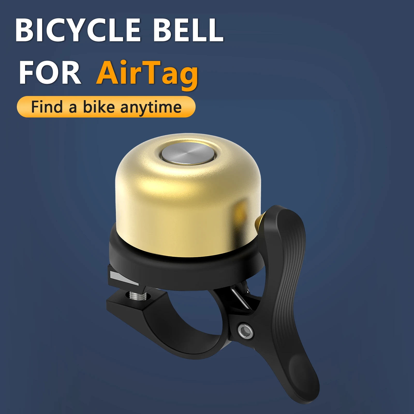 

RRSKIT Bicycle Bell For AirTag Waterproof Bike Mount GPS Tracker Under Thumb Bell Bike AirTag Positioning Anti-Theft Bell Holder