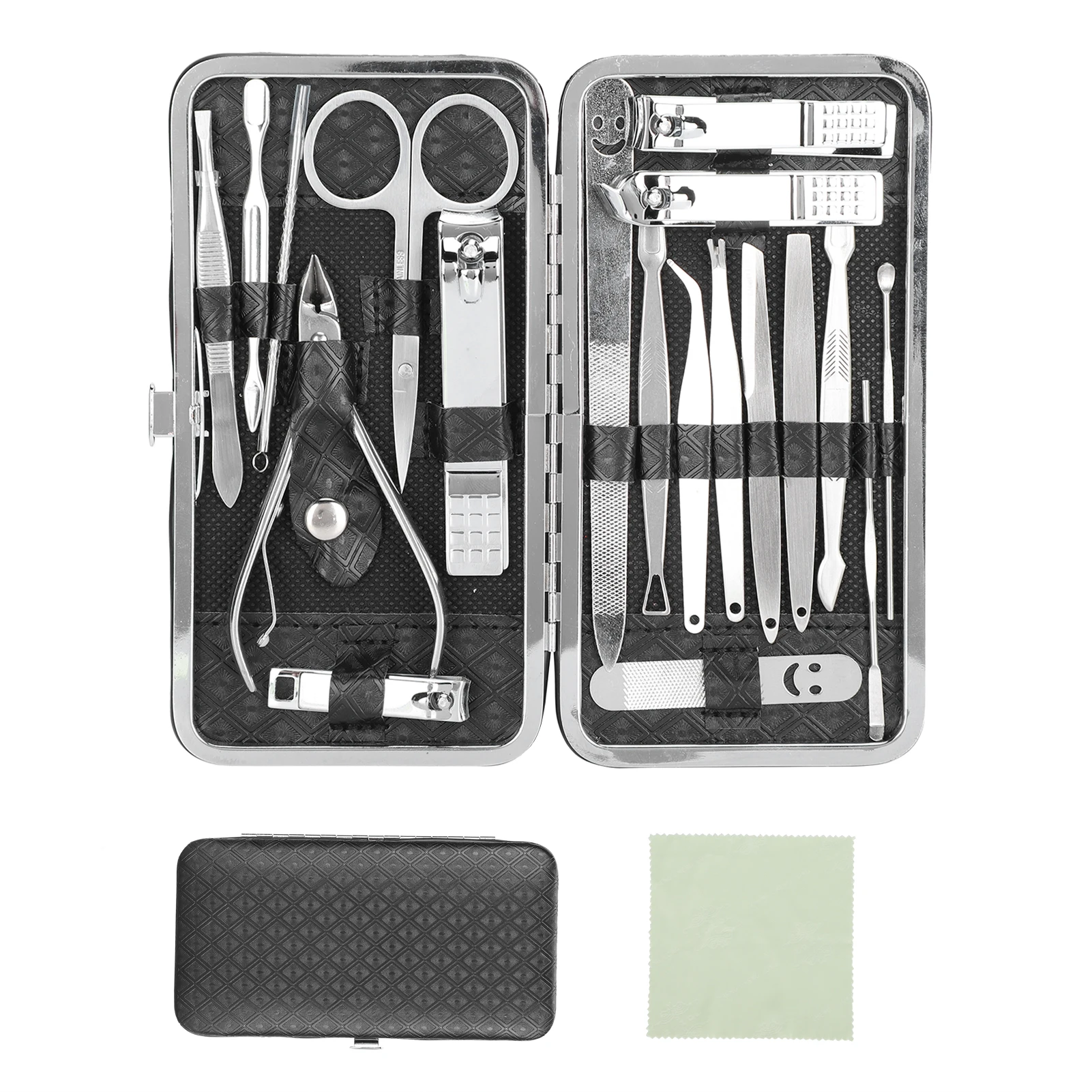 

Nail Clippers Set Stainless Steel Manicure Pedicure Kit Fingernail Toenail Grooming Beauty ToolBlack