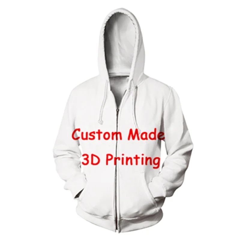

Jumeast Brand Men Women 3D Printed Zipper Hoodies Create Your Own Customer Design Anime/Photo/Star/ DIY You Want