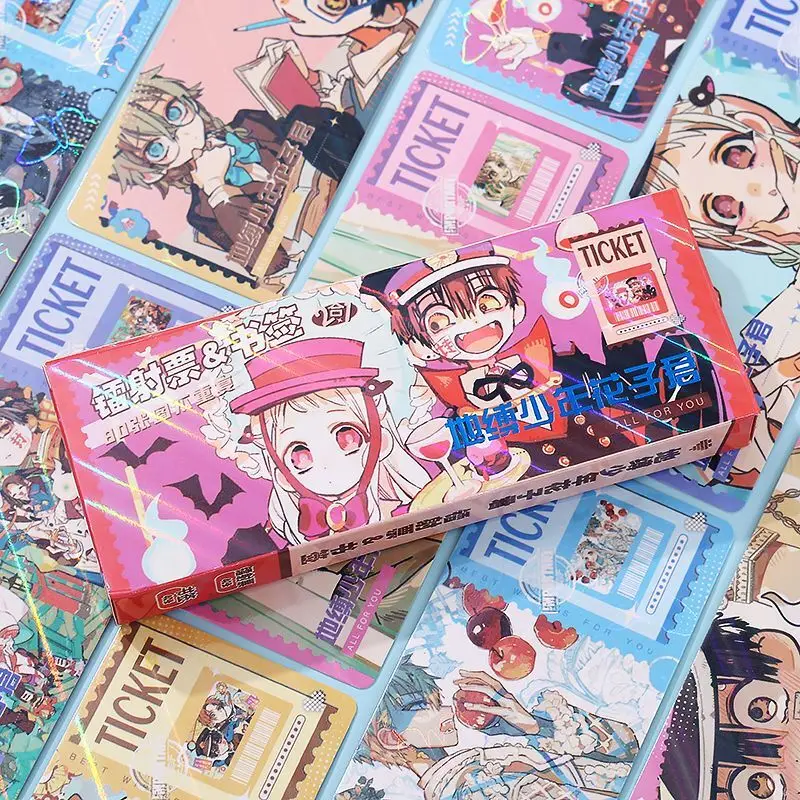 40 шт. лазерный билет Hanako-Kun в туалете двусторонняя HD-закладка поздравительная