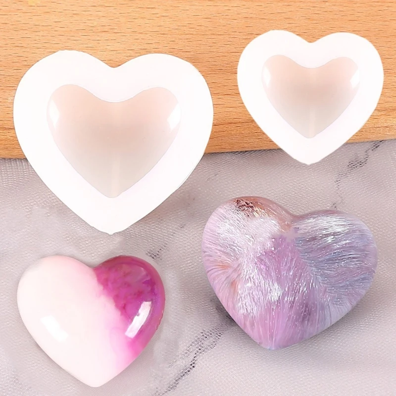 

2 шт. маленькое большое 3D зеркало Love Heart UV Crystal эпоксидная смола, форма