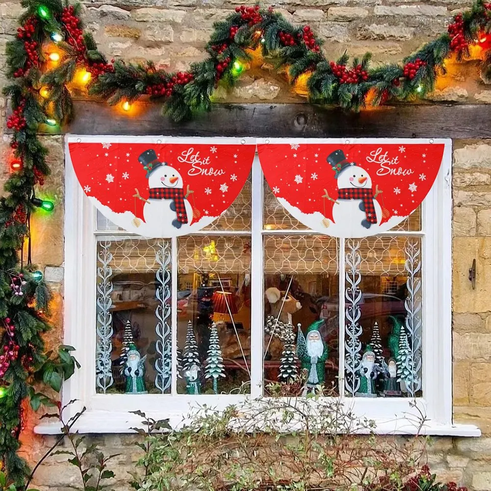 Рождественский Веерообразный подвесной флаг 45*90 см уличный дверной с мультяшным