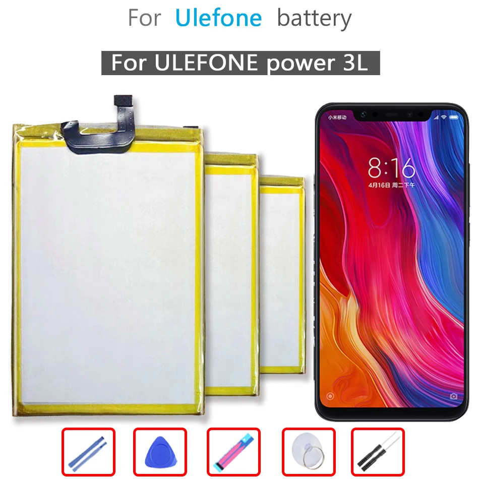 

Power3L Power 3 L 6350mAh Battery for ULEFONE Power 3L Mobile Phone Batteria + free tools