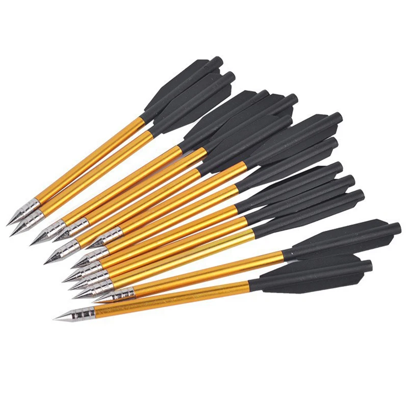 

24Pcs Pistol Hunting Arrow for 50-80lbs Mini Crossbow Archery Crossbow Arrow Aluminium Crossbow Bolt Arrow 6.2" Steel Tips