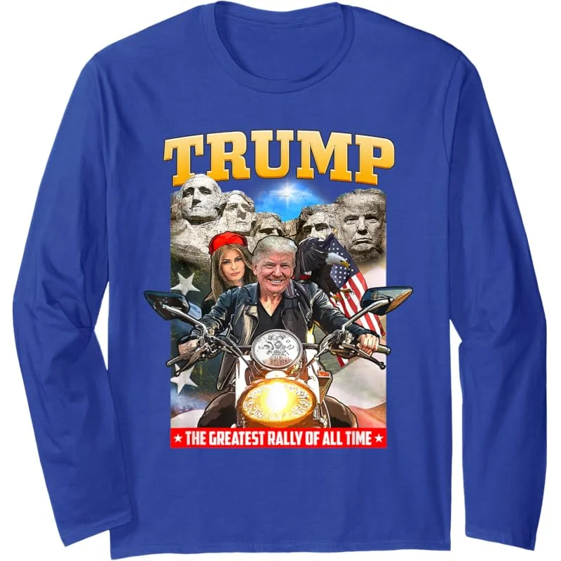 Байкерская мотоциклетная толстовка Trump 2024 Mount Rushmore American Greatest с длинными рукавами