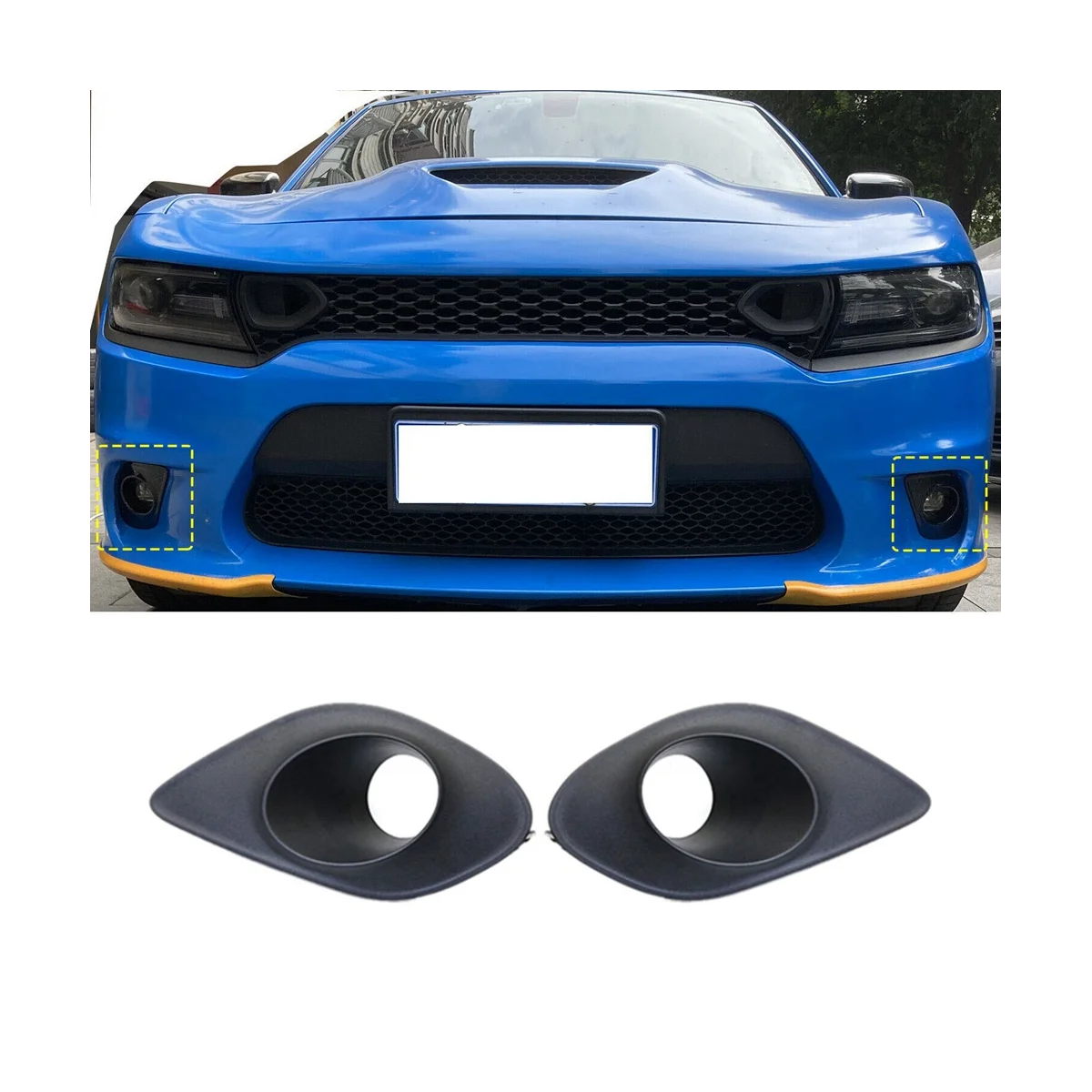 

Front Fog Lamp Cover Fog Light Trim Cover for 2015-2017 Dodge Charger Left & Right 68280428AA 68280429AA