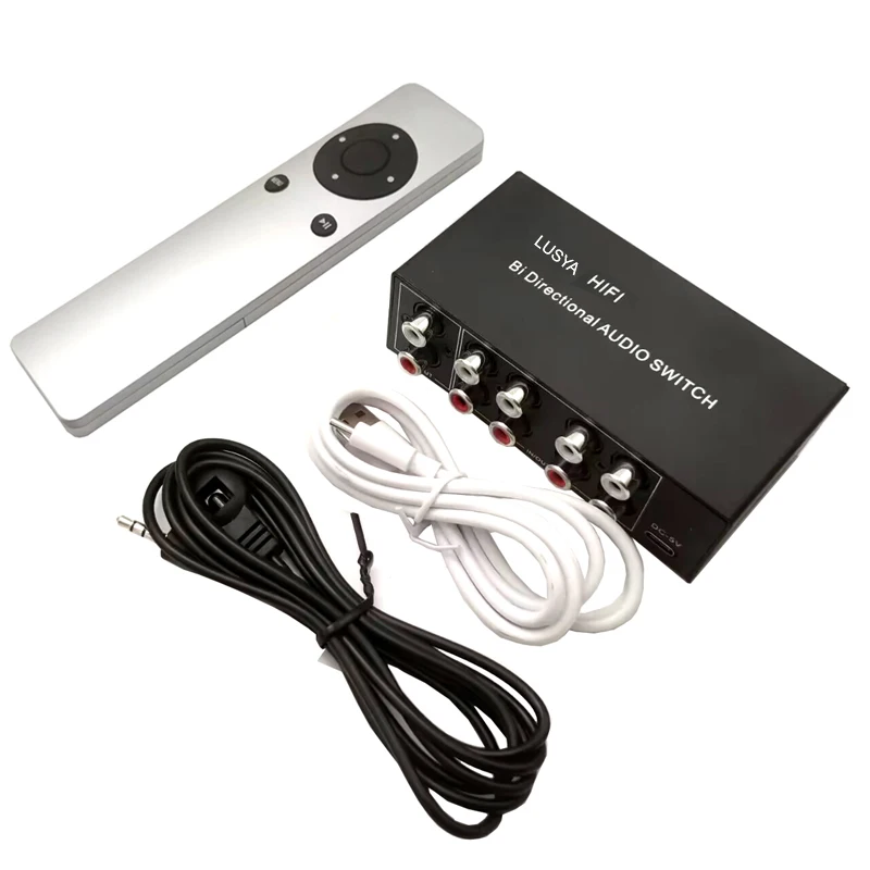 DLHiFi SW04 четырехсторонний стерео RCA 1 в 4 выхода или 1 выход 4 In Lossless аудио источник сигнала выберите переключатель + пульт дистанционного управления + USB кабель