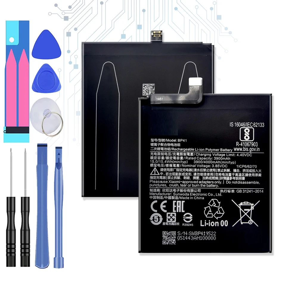 

BP40 BP41 Mobile Phone for XIAO MI Battery for Xiaomi Redmi K20/Mi 9T Mi9T T9 K20 Pro Mi 9T Pro K20pro Battery + Free Tool