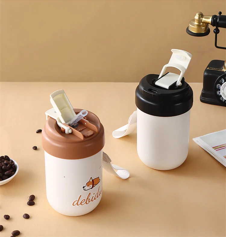 Ручная Кофейная Чашка Из Нержавеющей Стали 304 С Крышкой Автомобильная Двойными