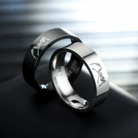 new black white hand jewelry i love u titanium steel couple ring stainless steel hand in hand