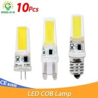 10pcslot led g4 g9 e14 3w 6w 9w bulb acdc 12v 220v led lamp cob spotlight chandelier lighting replace 30w 60w halogen lamps
