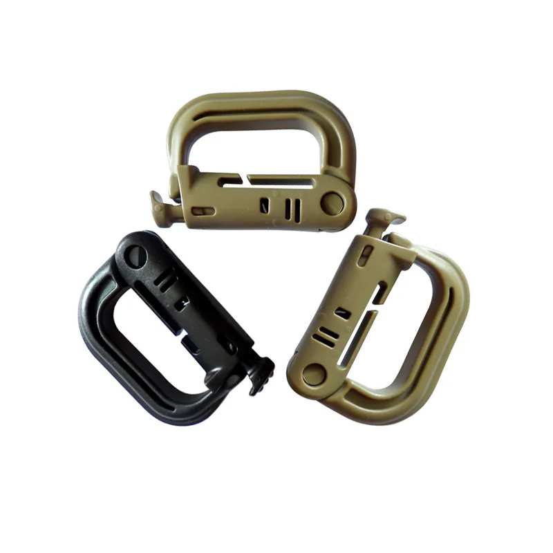 

Attach Plasctic Shackle Carabiner D-ring Clip Molle Webbing Backpack Buckle Snap Lock Camp Hike Mountain climb Outdoor