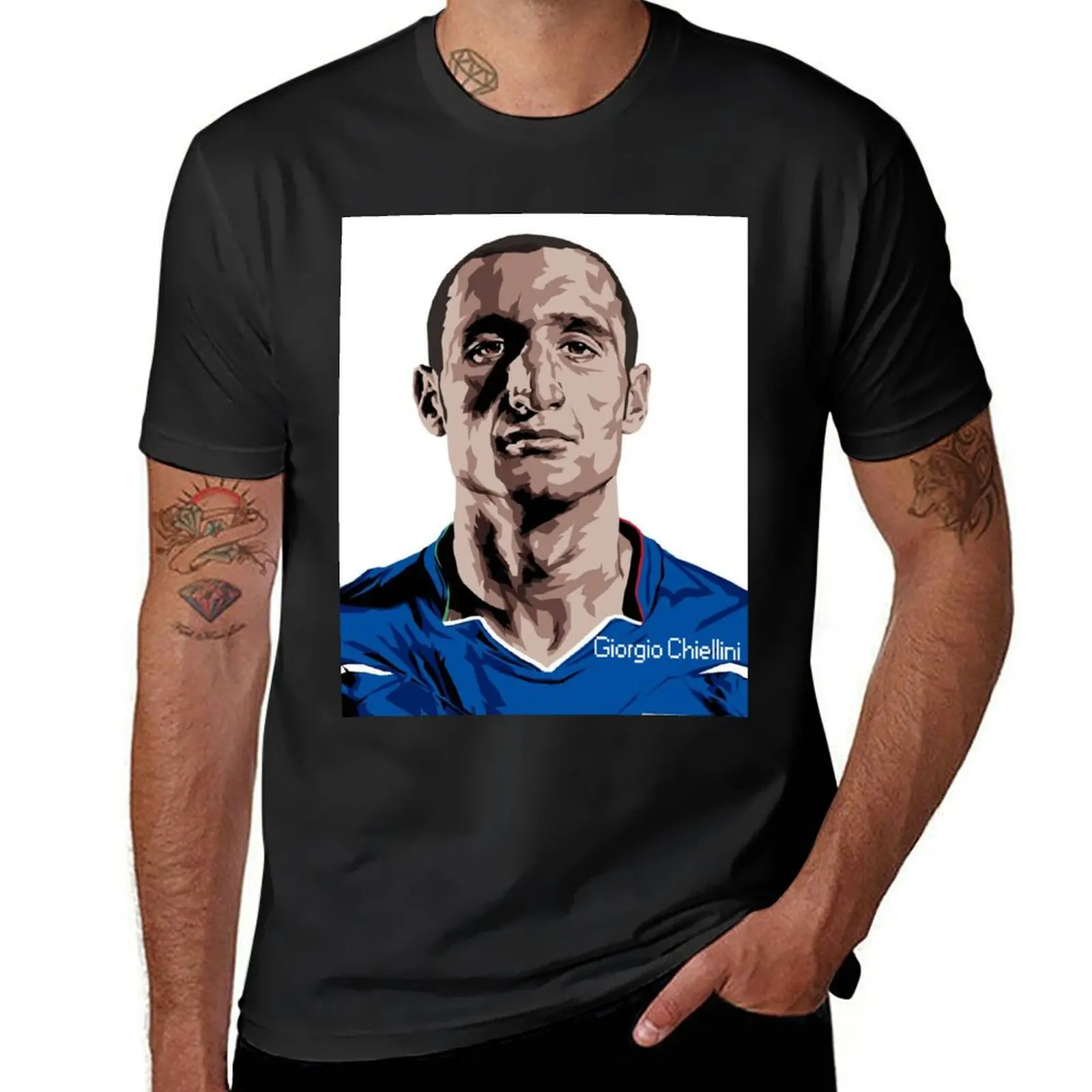 Мужская футболка с рисунком Chiellini Illustration большие и высокие футболки