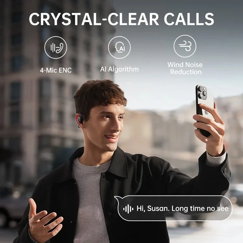 Фото Наушники Baseus Bowie MF1, беспроводные Bluetooth 5,4, наушники TWS с открытым ухом, LDAC, наушники с шумоподавлением для звонков, Hi-Fi спортивная гарнитура №3