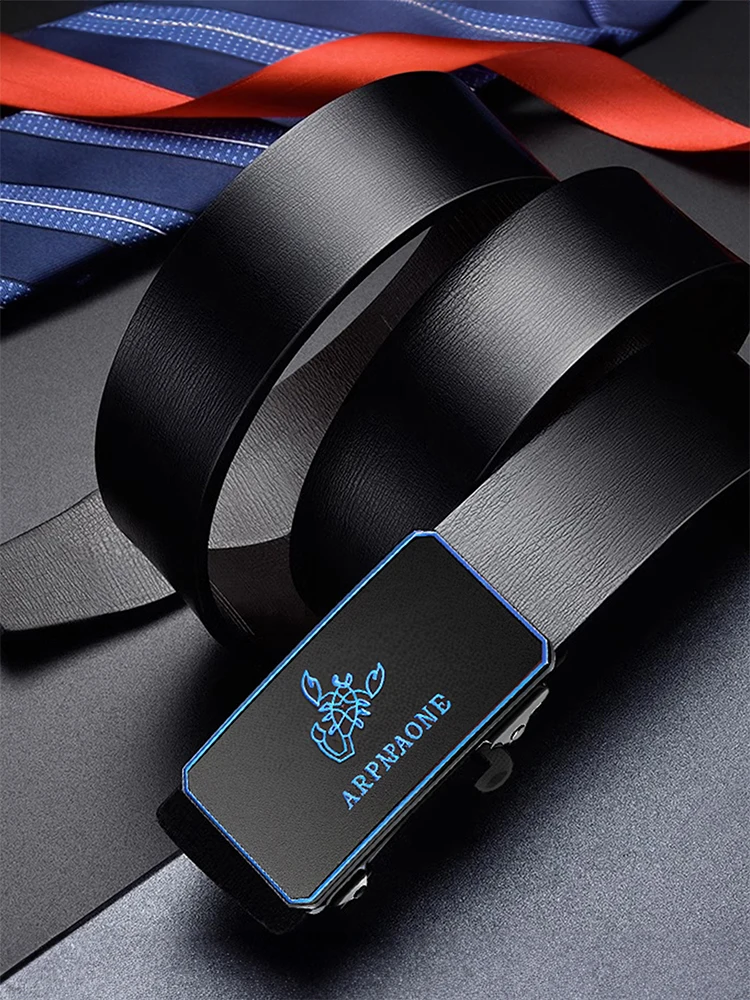 Мужские джинсы с автоматической пряжкой 12 созвездий из ПУ кожи