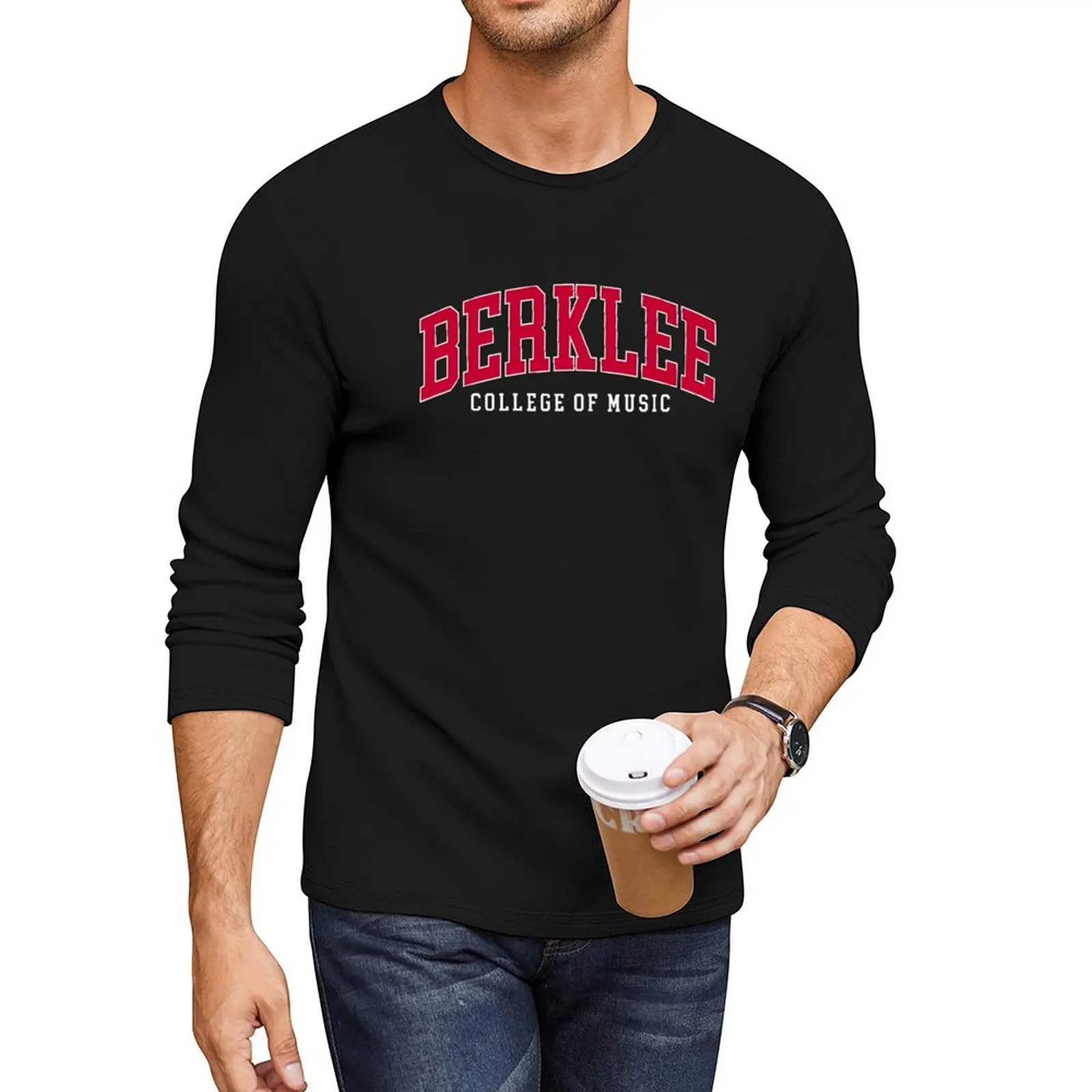 Berlee College Font Curved Long T-Shirt футболка большого размера мужские футболки с рисунком
