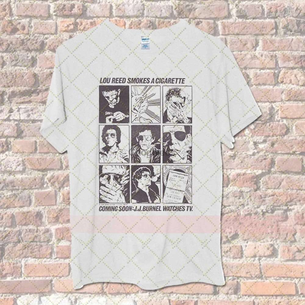 Ретро Винтаж. Комикс-футболка с рисунком Лу Герда курительных сигарет 80-х годов |