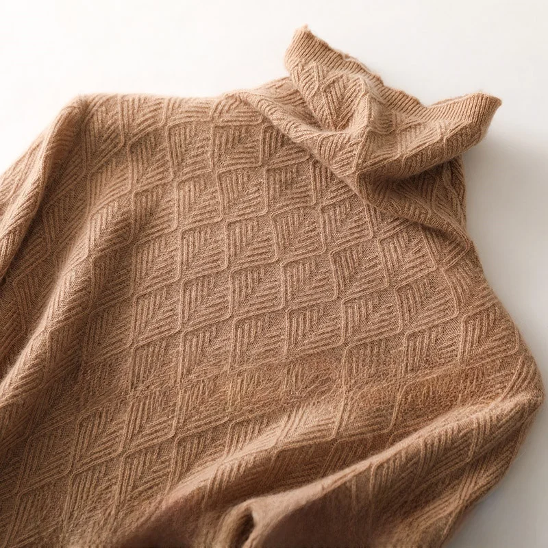 Осенне-зимний свитер с высоким воротником женский универсальный модный вязаный