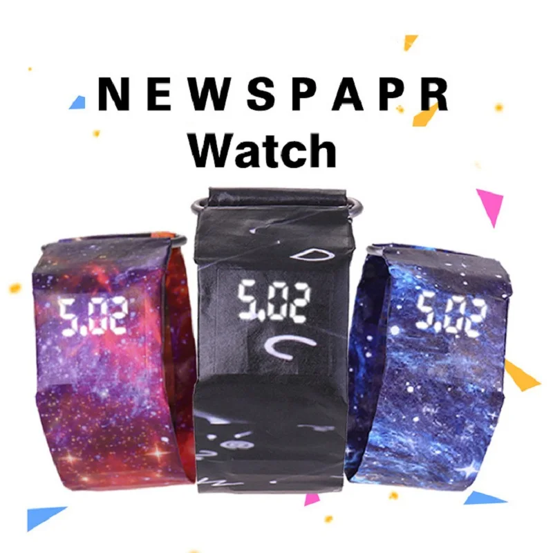 

2020 new Waterproof Wristband Paper Watch LED Clock Watch Digital Paper Strap Watches Sport Watch Wristwatch