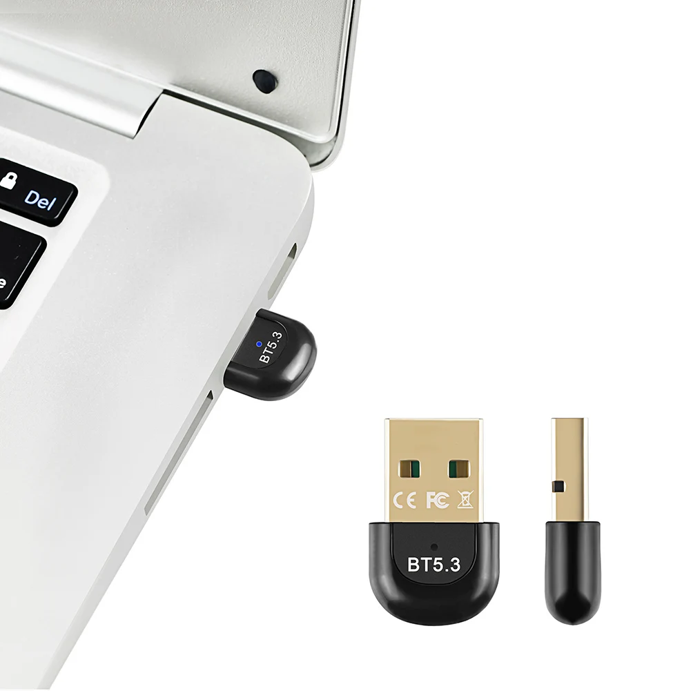 

Wireless Transmitter Receiver Bluetooth-Compatible 5.3 USB Adapter Dongle Support Windows 7/win8.1/win10/11 System