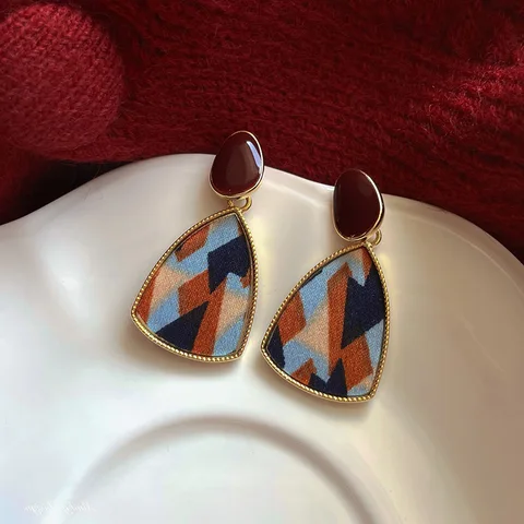 Винтажные красные серьги-капельки rinhoo