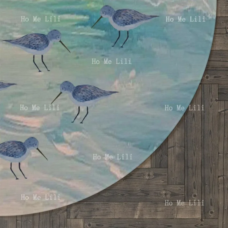 Фото Sandpipers Красивый Clearwater Beach Home 60 With My Art Is Sandpiper Прибрежный коврик Птица Круглый коврик из синели №3