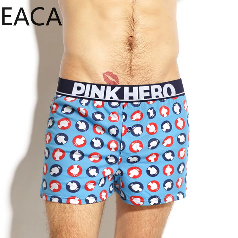 

Pink Heroes High Quality Men Boxer Shorts Cotton Underwear Casual Sleep Underpants Fashion Printed Comfortable Homewear Panties