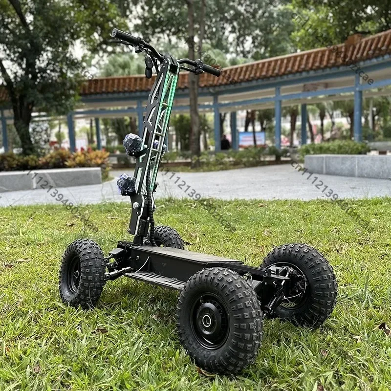 Фото Электрический самокат высокоскоростной, с двойным приводом, 4WD, внедорожный, для патрулирования на улице, складной, портативный, для взрослых, для путешествий №3