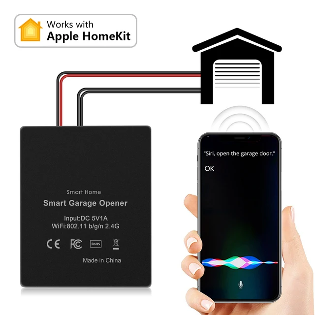Apple Homekit WiFi Garage Door Sensor Opener Controller Switch Siri Voice Work with IOS Smart Home Automated Opener EU/US/UK/AU 4