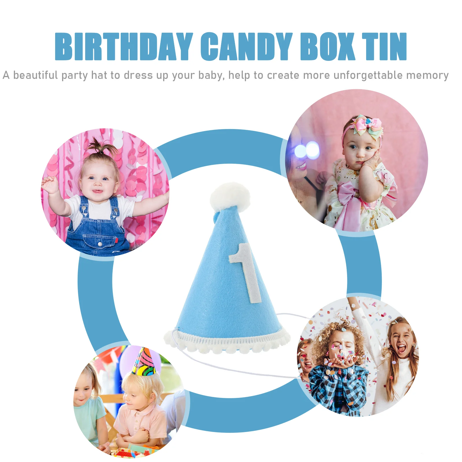 Детские чепчики повязка на голову шляпа первый день рождения коническая кепка