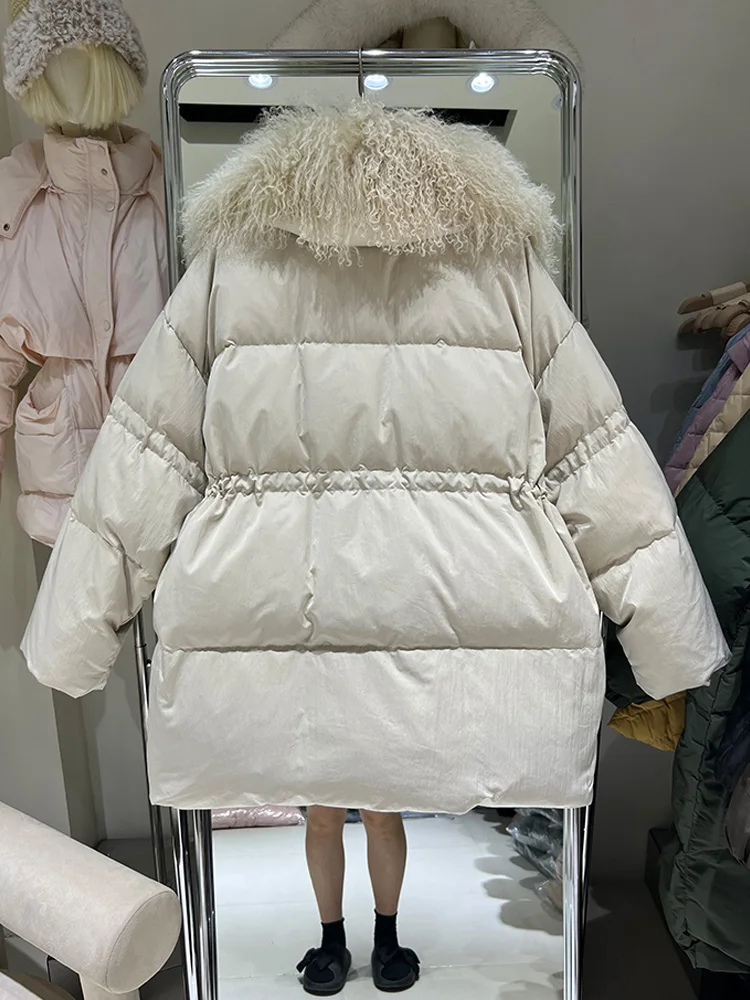 Куртка-пуховик Janveny женская с воротником из натуральной овечьей шерсти пуховик