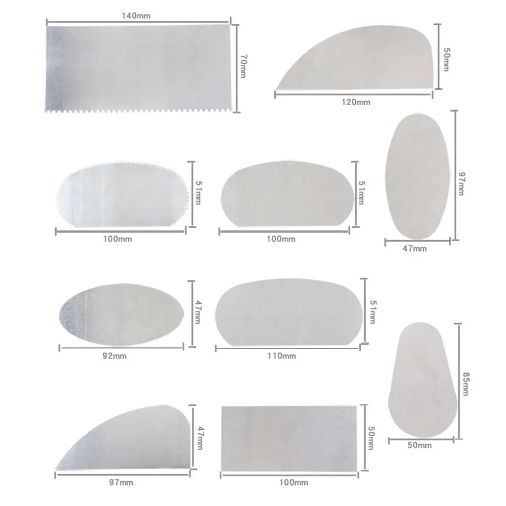 

10PCS Pottery Clay Steel Scraper For Polymer Steel Cutter Ceramic Serrated Tools