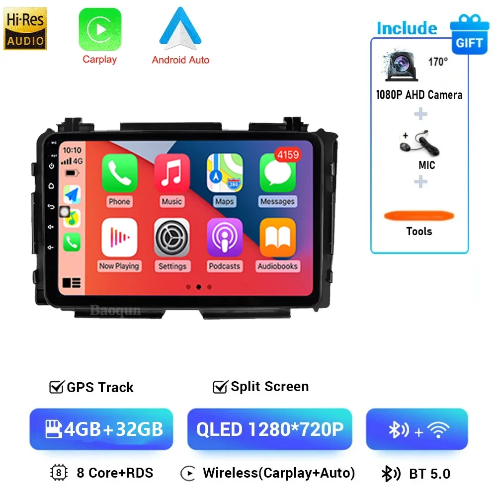 

Android 16 для Honda Vezel HR-V HRV XRV 2015-2017 Android Автомобильный радиоплеер 8-ядерный сенсорный экран Carplay 5G Wi-Fi Bluetooth