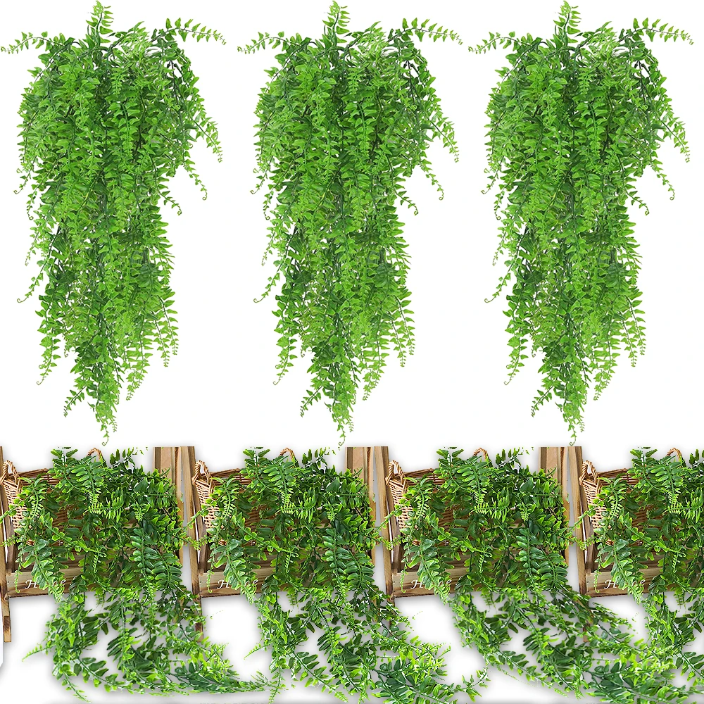 

80CM Persian Grass Vines Simulation Wall Artificial Green Plant Hanging Fern Living Room Coffee Shop Garden Office Decoration