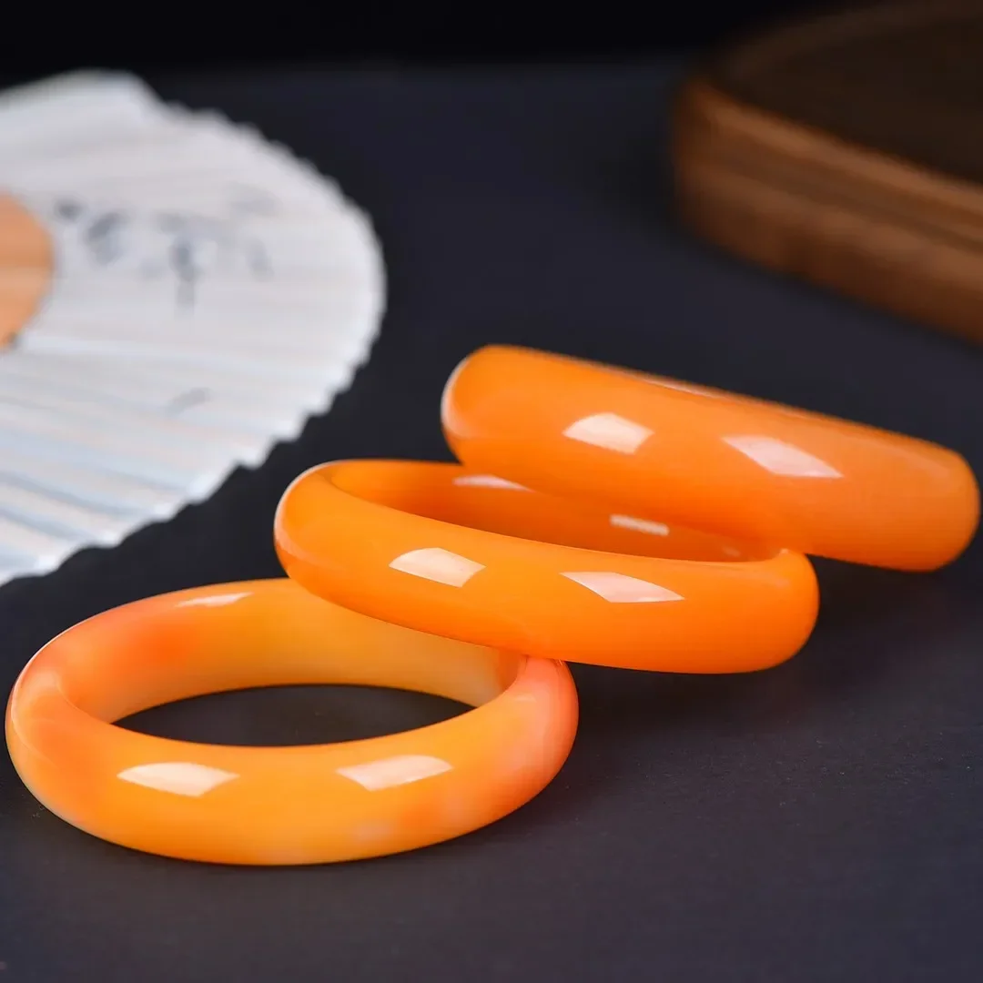 Лидер продаж оптовая продажа золотой нефритовый браслет оранжевый женский