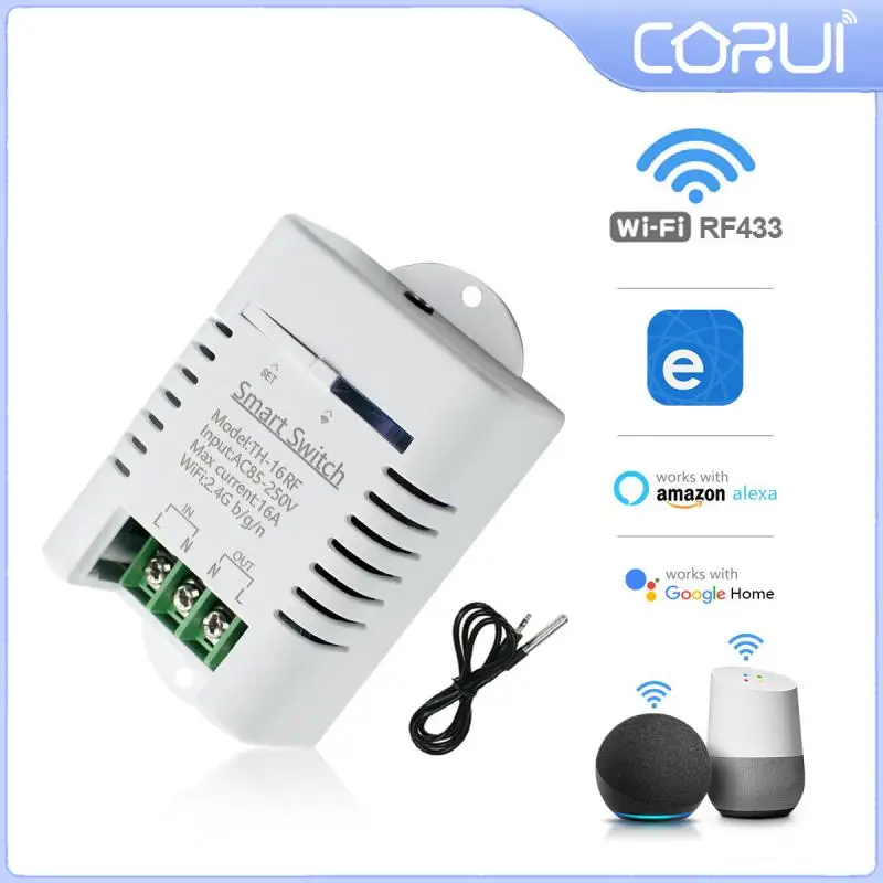 

Смарт-переключатель CORUI 16 А EWeLink с Wi-Fi и пультом ДУ